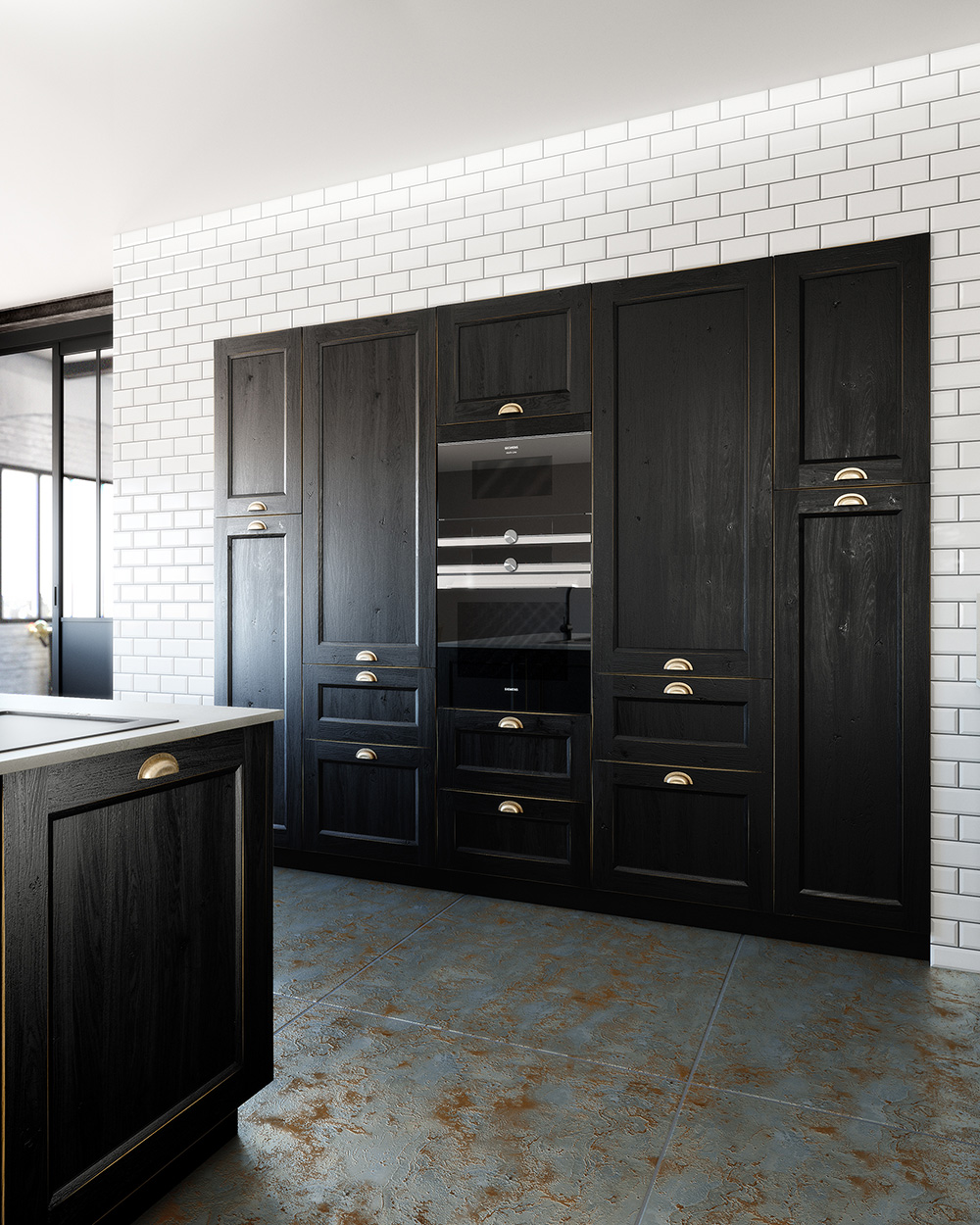 Cuisine noire industrielle
