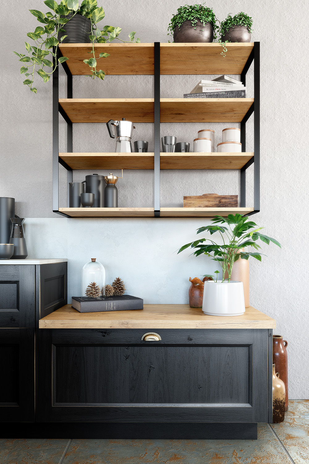 Cuisine noire industrielle