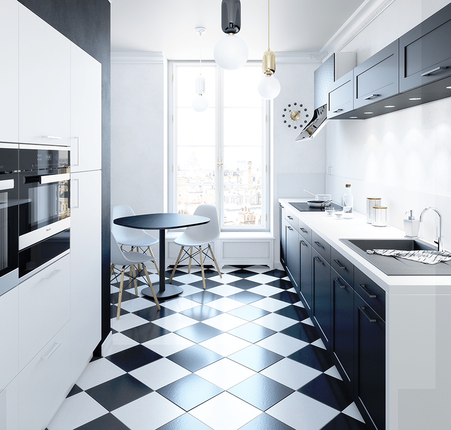 Cuisine noire et blanche