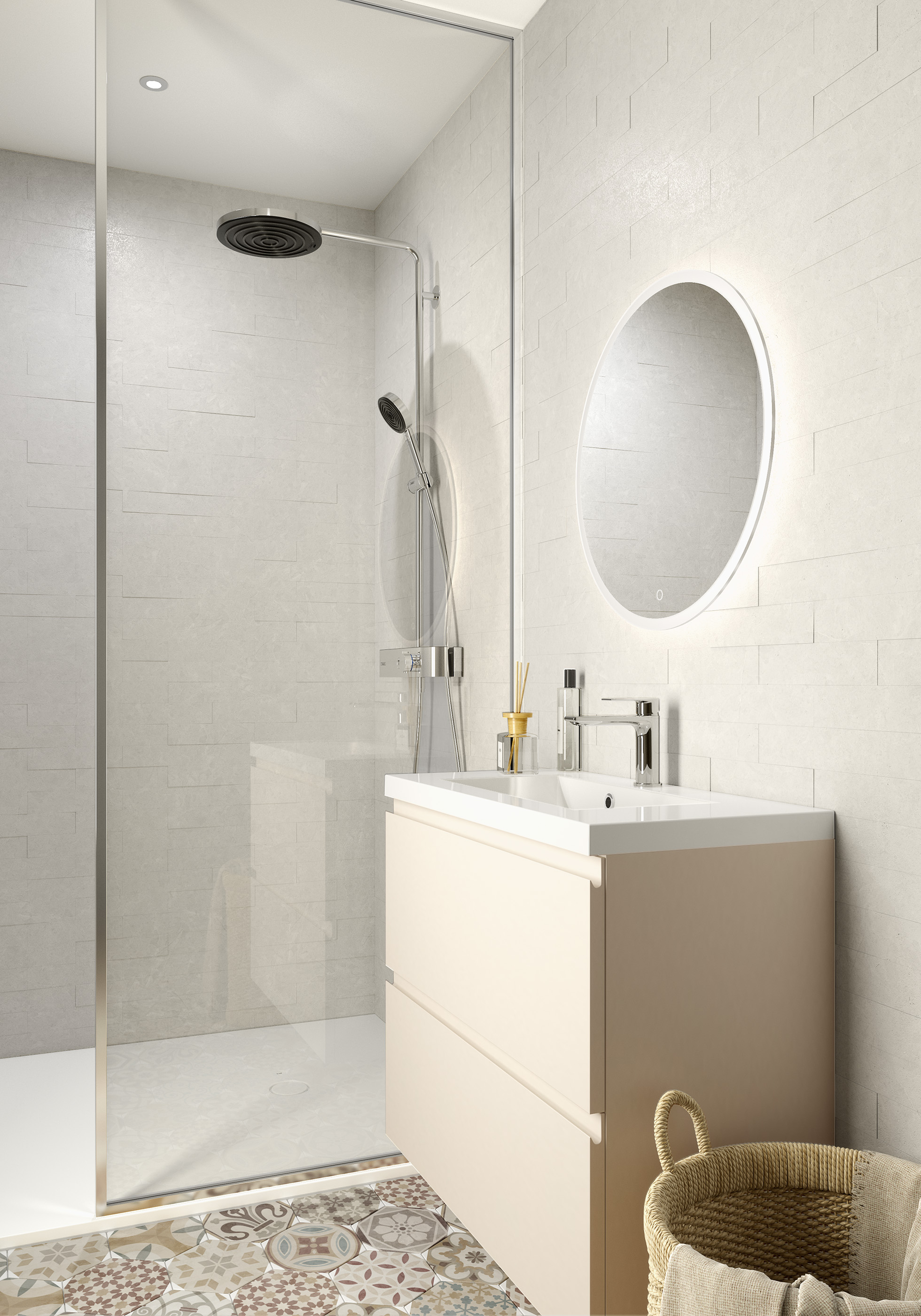 salle de bain beige