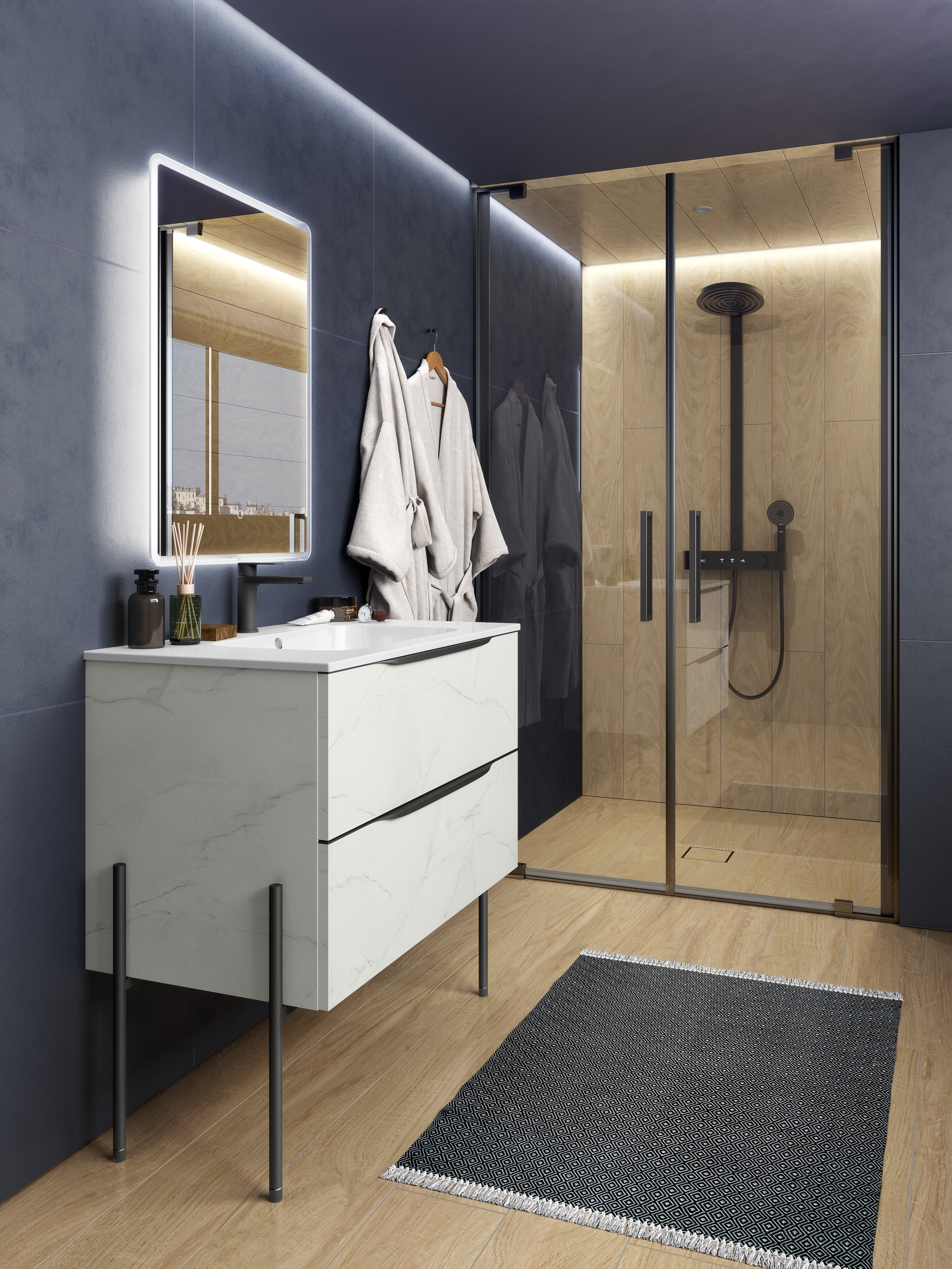 salle de bain blanche