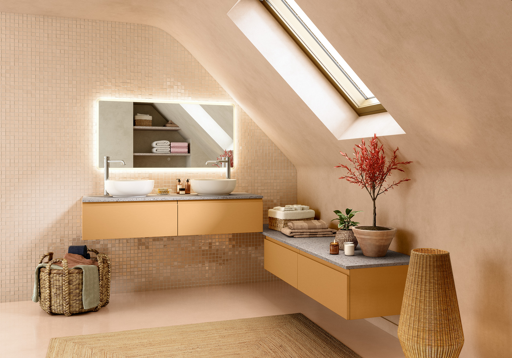 salle de bain orange