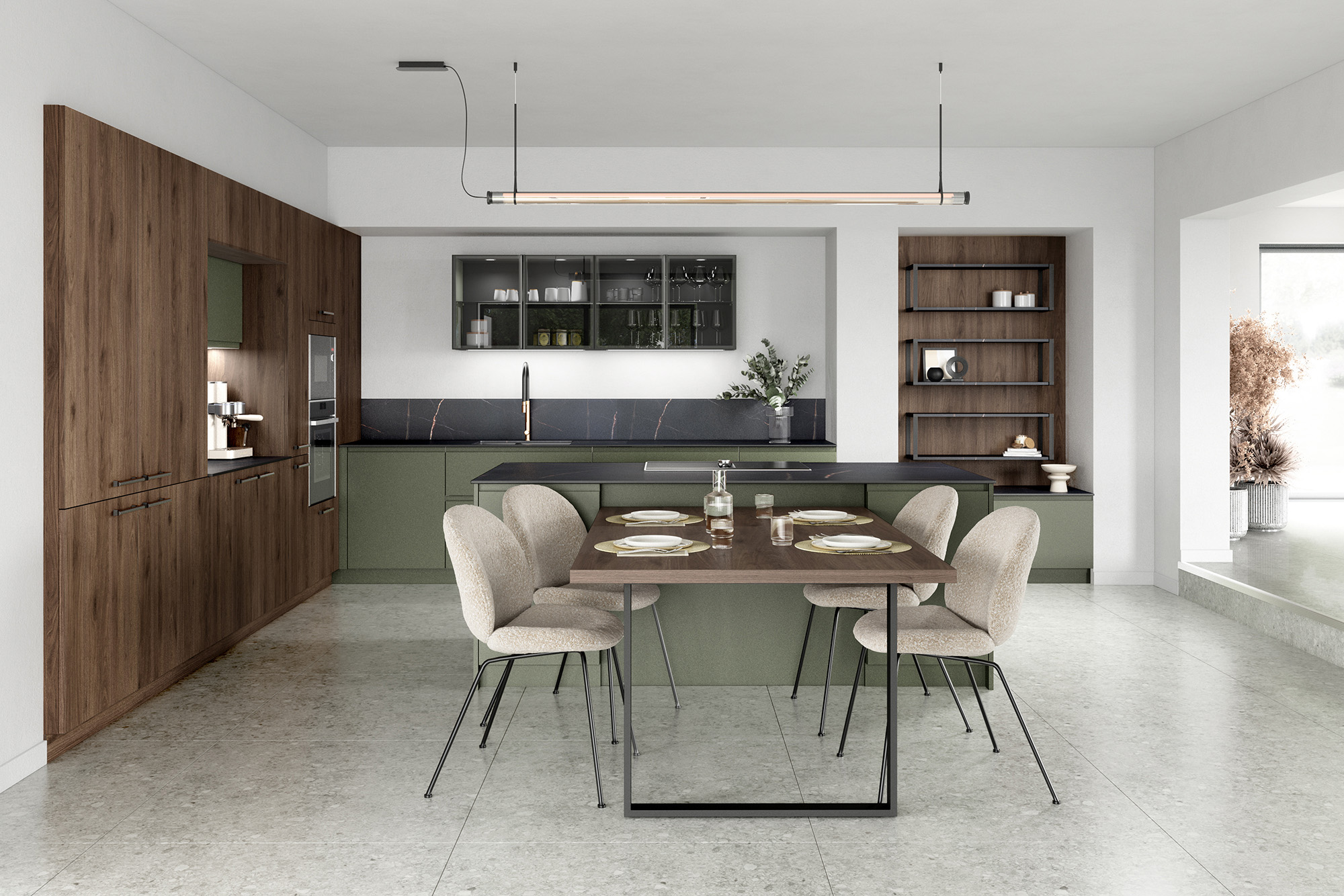 cuisine verte et bois