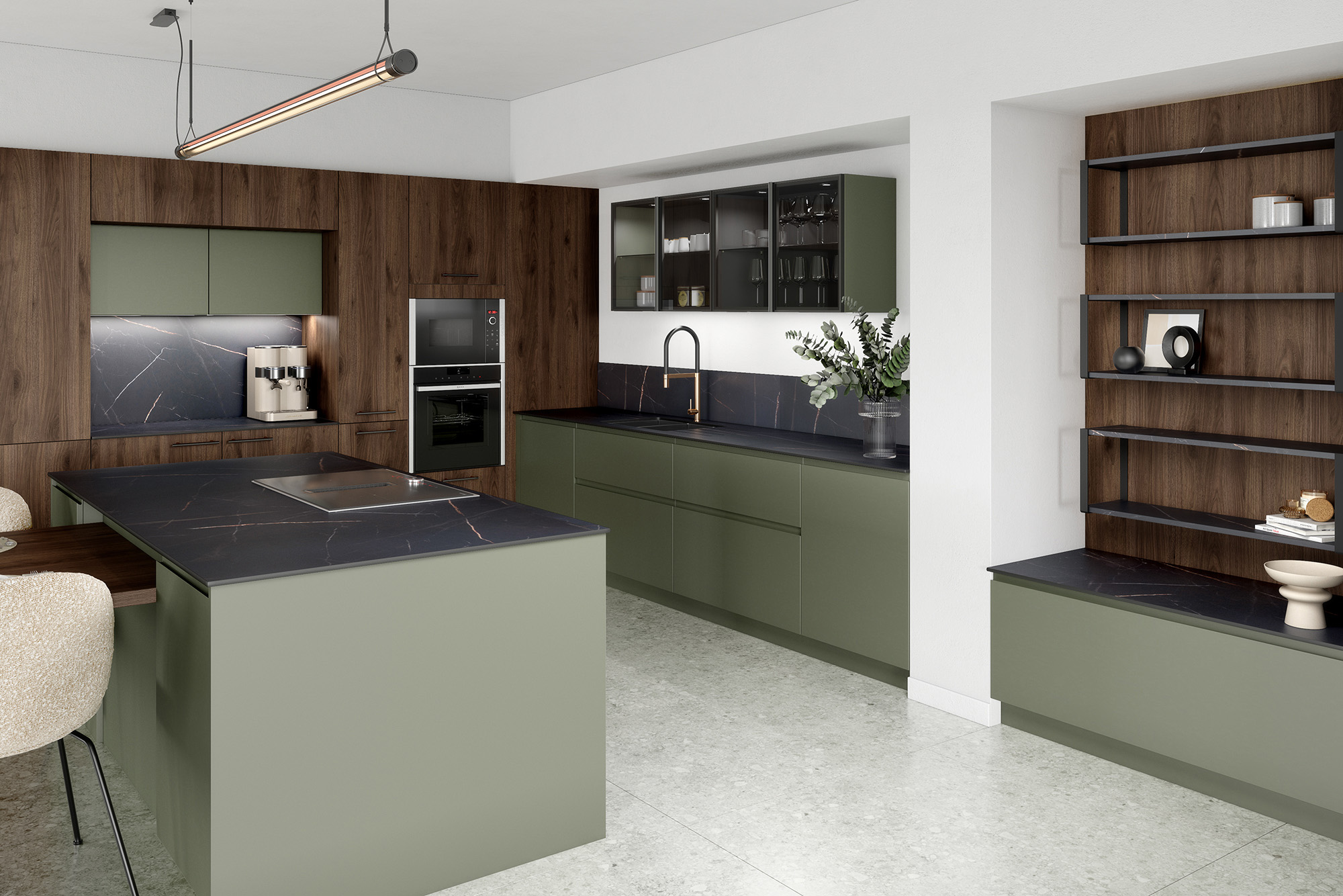 cuisine verte et bois