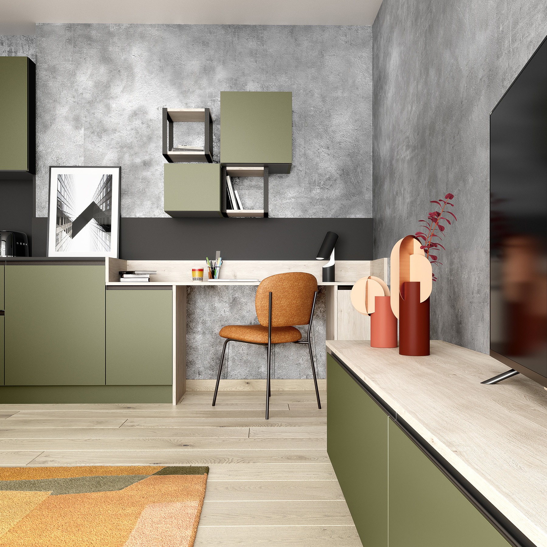 cuisine verte appartement