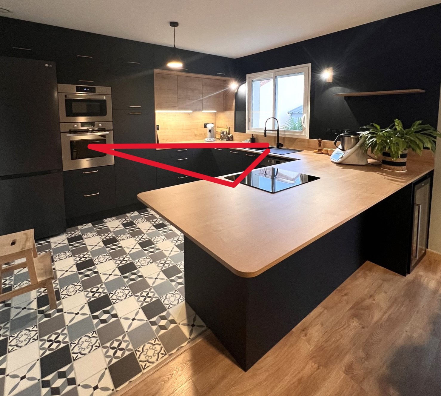 cuisine noire et bois