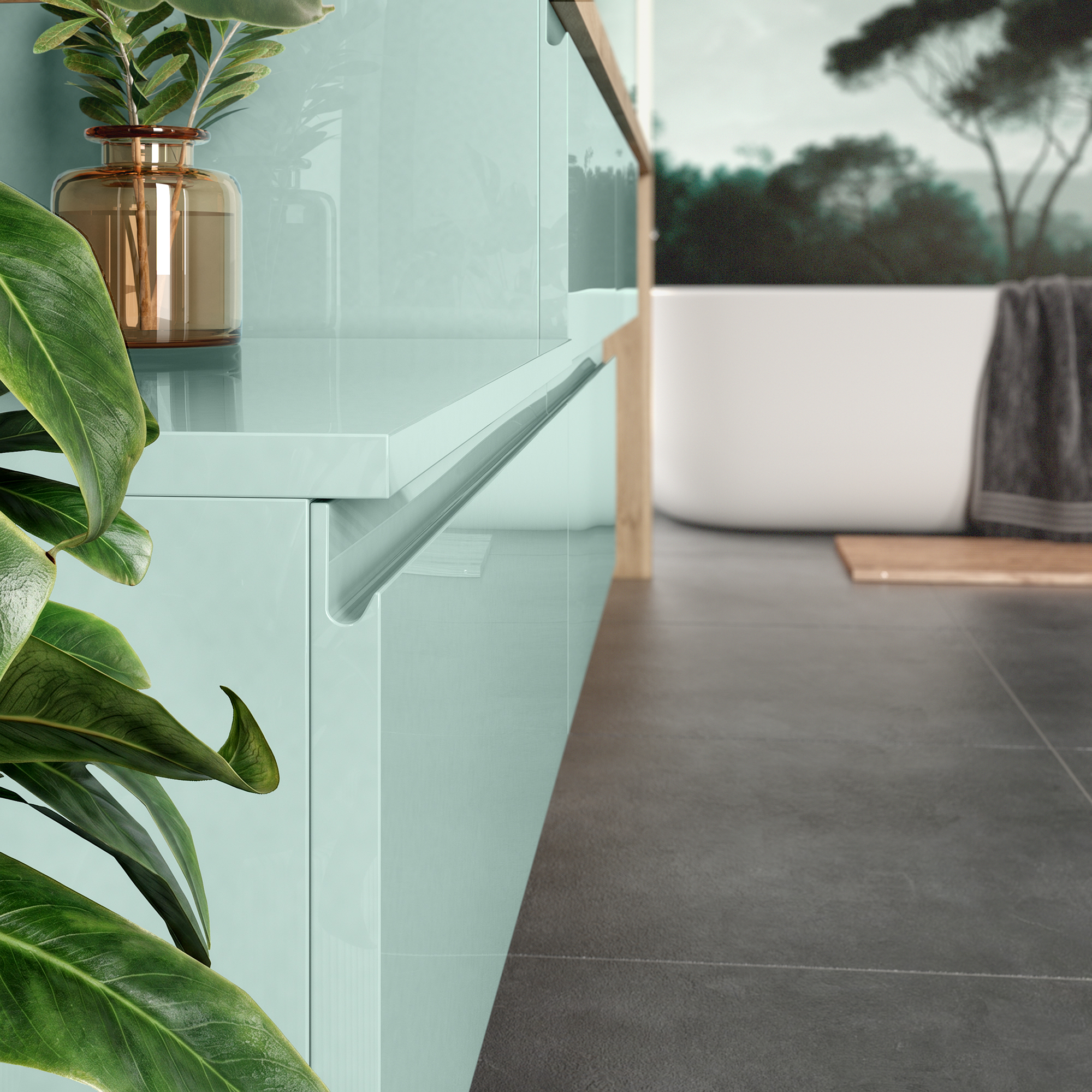 salle de bain bleu