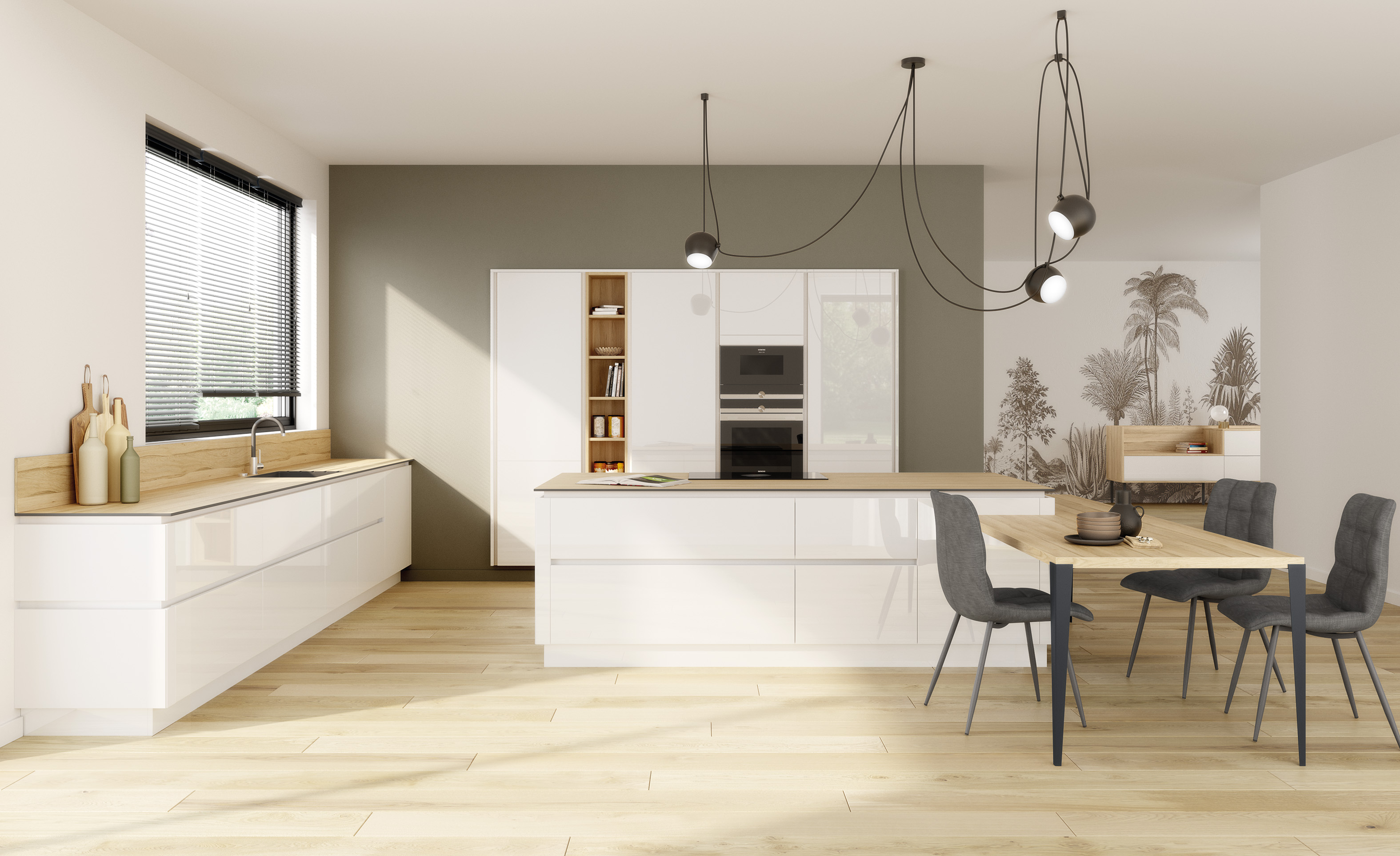 CUISINE BLANCHE BRILLANTE