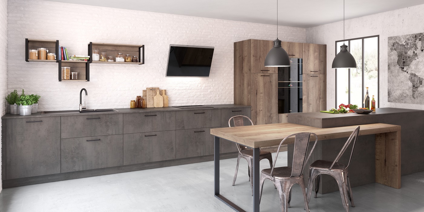Cuisine moderne industrielle en béton