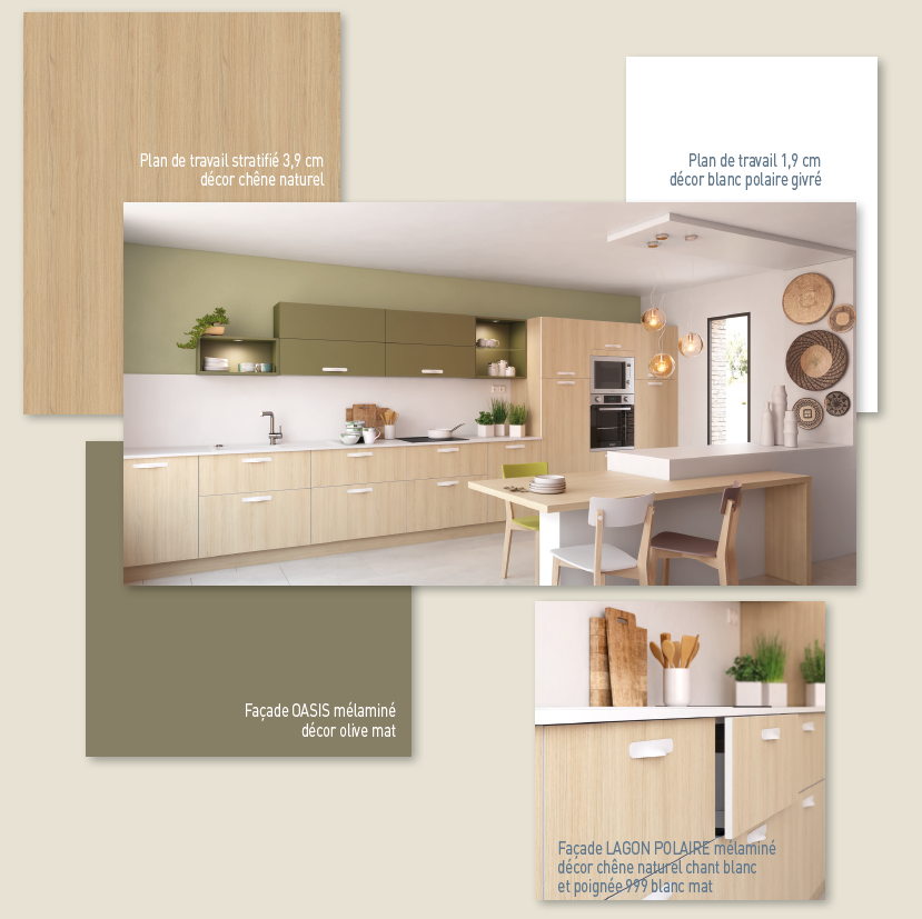Cuisine blanche et bois