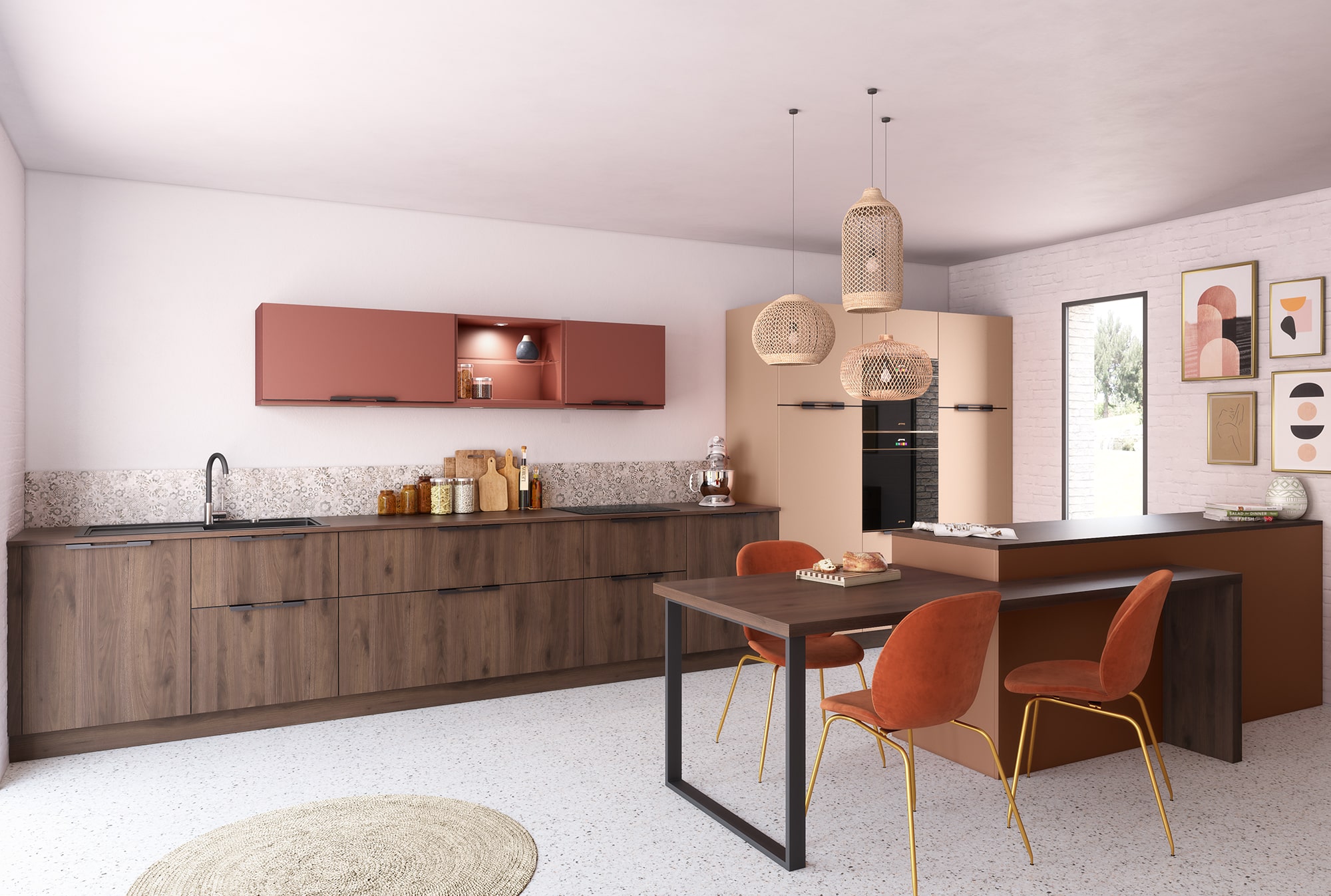 Cuisine moderne terracotta
