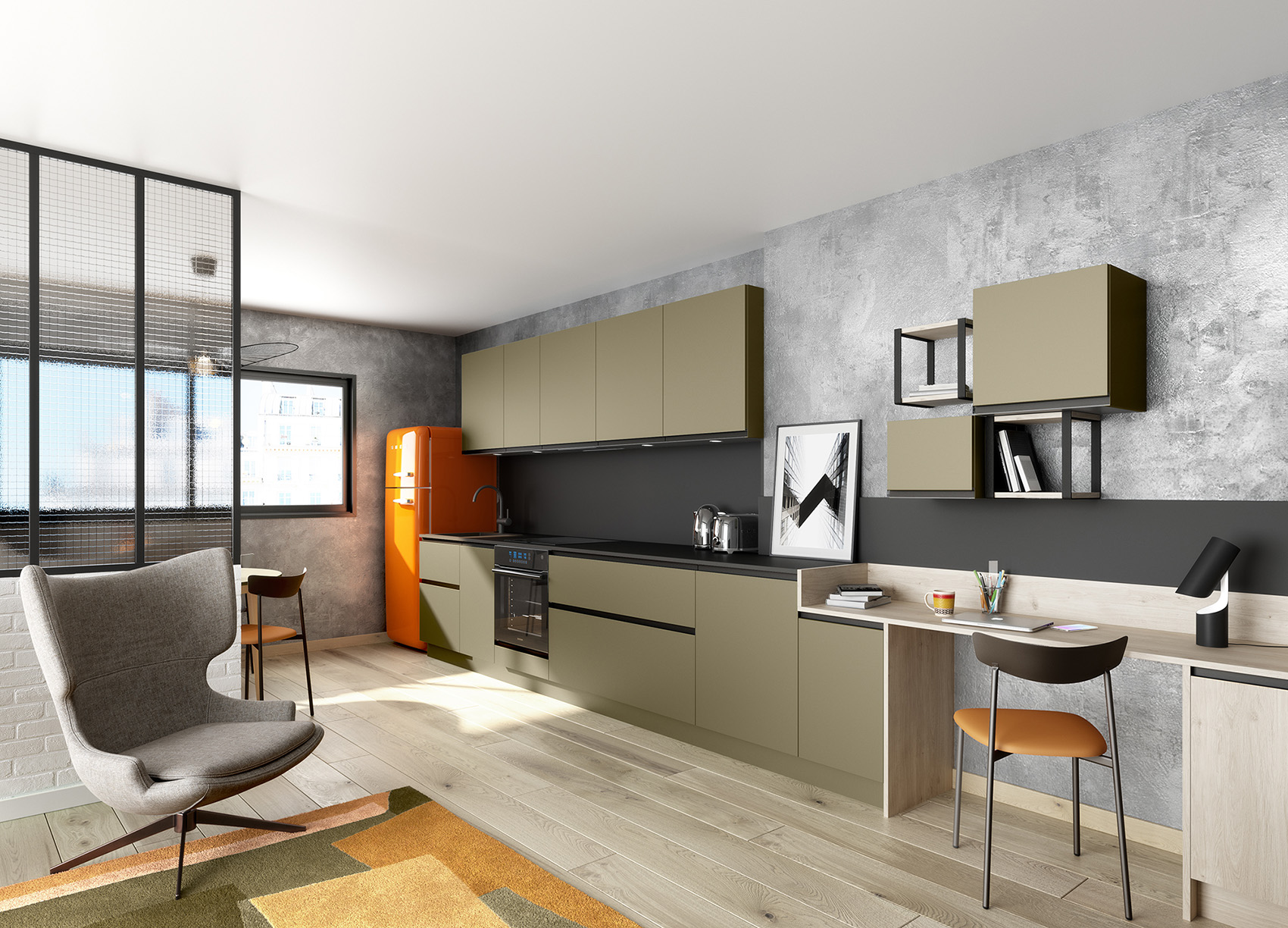 Cuisine olive et noir