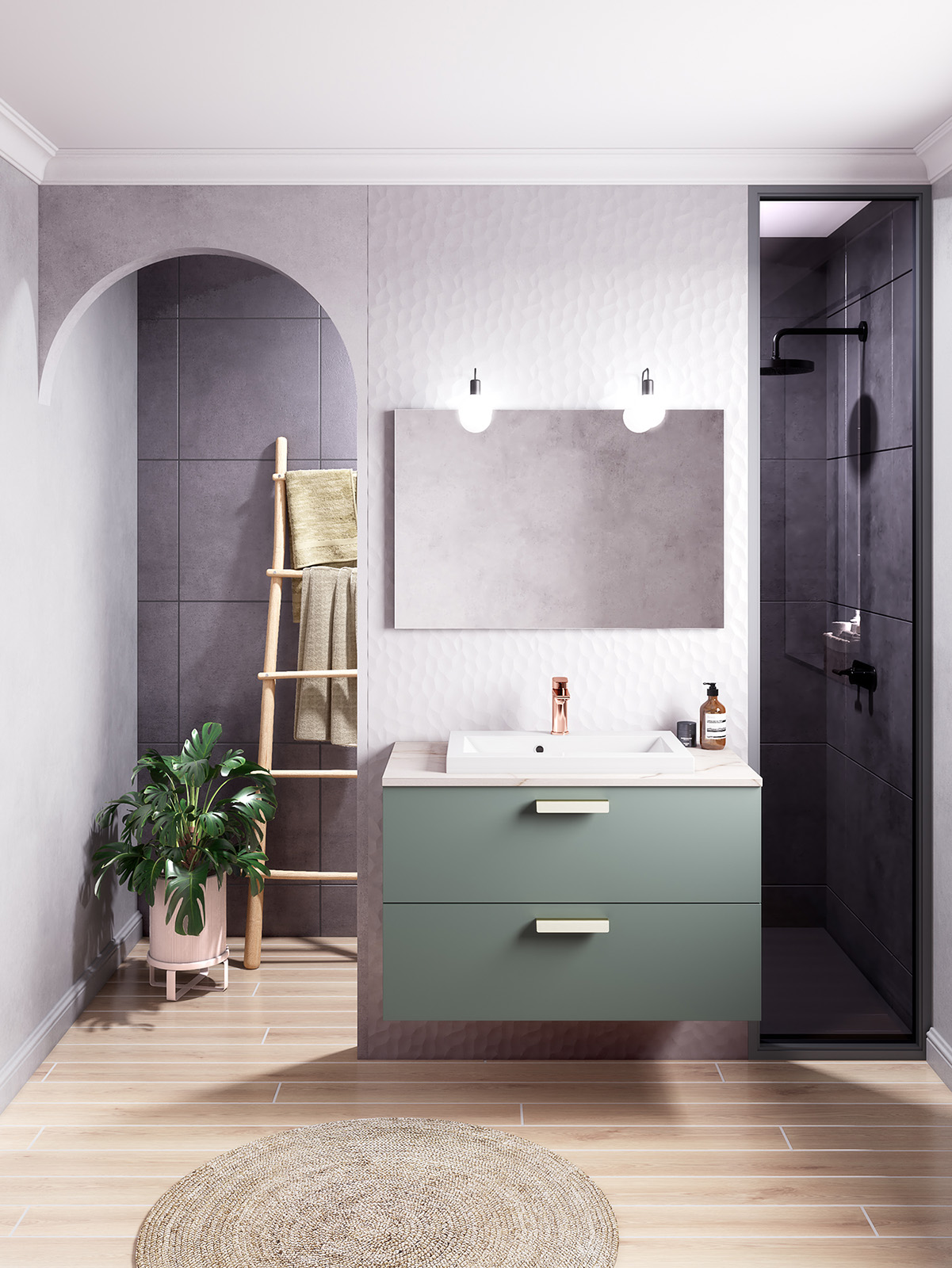 Salle de bain vert