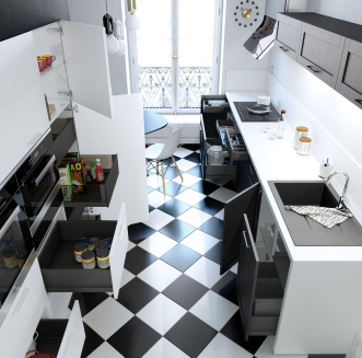 Cuisine blanche et noire