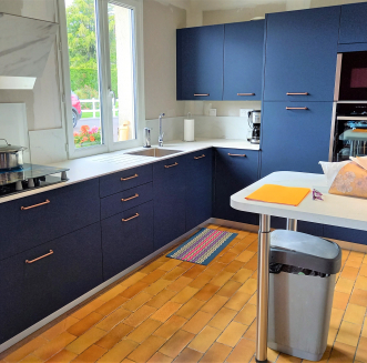 Cuisine bleue et blanc 