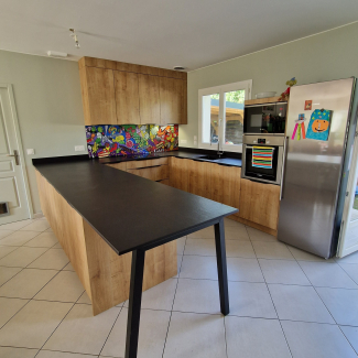 Cuisine en bois en U