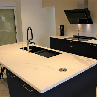 Cuisine bleue et blanche