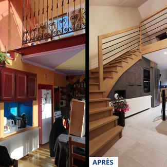Rénovation cuisine béton et bois