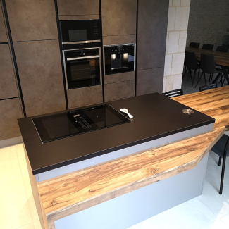 Cuisine grise et bois