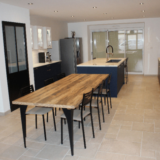 Cuisine bleue et bois