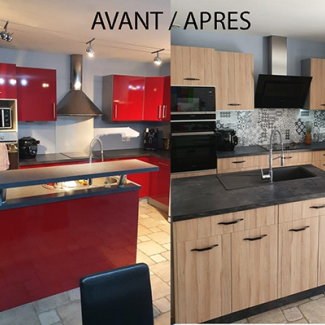 cuisine noire et bois