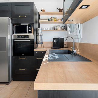 Cuisine noire et bois