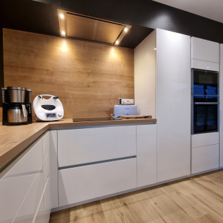 cuisine blanche et bois