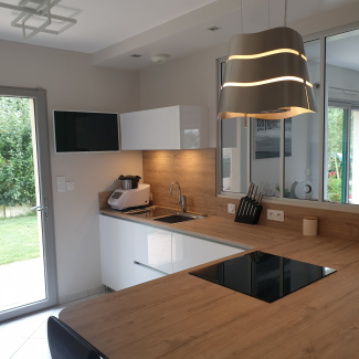 cuisine blanche et bois