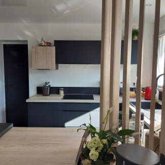 Cuisine noire et bois