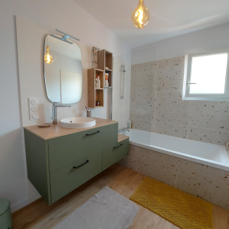 Salle de bain vert 