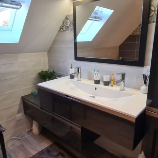 Salle de bain noire