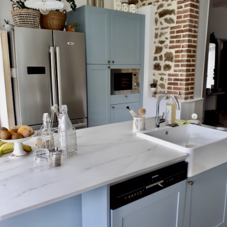 Cuisine bleue et bois