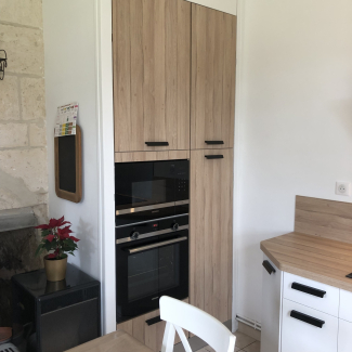 Cuisine blanche et bois