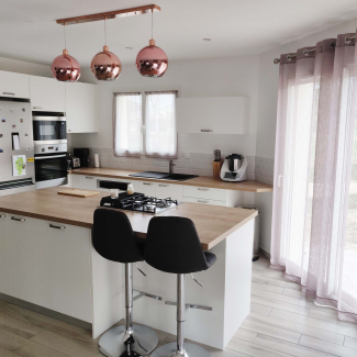 cuisine blanche et bois
