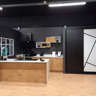 Cuisine noire et bois