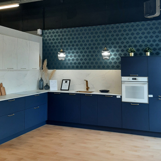 Cuisine bleue et blanc