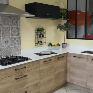 cuisine blanche et bois