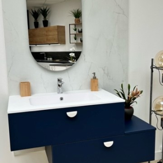 Salle de bain bleu