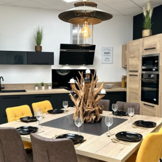 Cuisine noire et bois