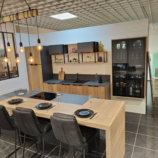 Cuisine grise et bois