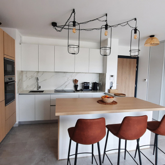 cuisine blanche et bois