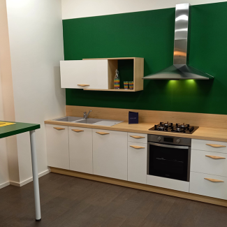 Cuisine blanche et bois