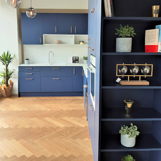 cuisine blanche et bleue
