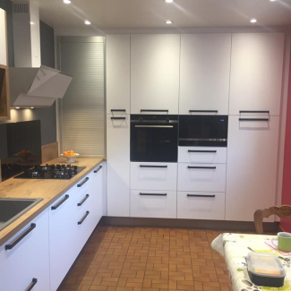cuisine blanche et bois