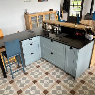 Cuisine bleue en u