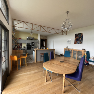 Cuisine bleue et bois