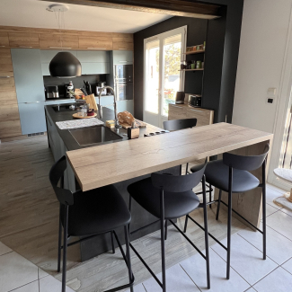 Cuisine bleue et bois