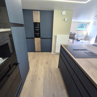Cuisine bleue et bois