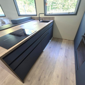 Cuisine bleue et bois