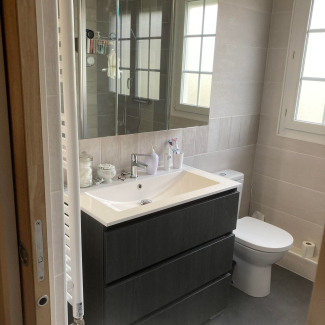 Salle de bain bois noir